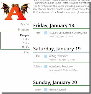 Arisia 2019 Schedule and Balticon!